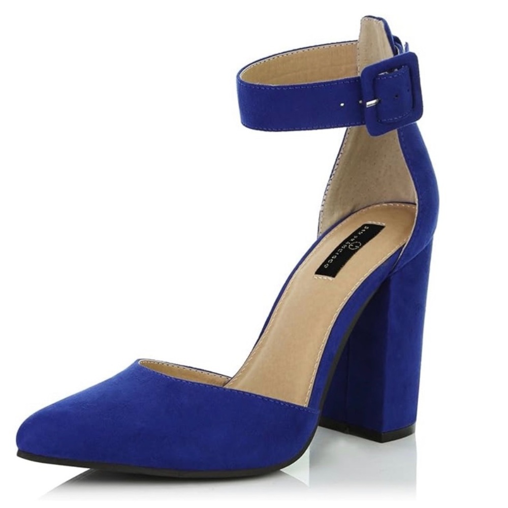 DailyShoes Chunky Heels with Ankle Strap